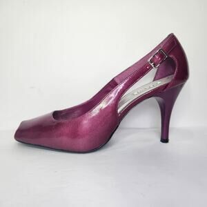 Alfani Surraya Pink Leather Heels 8M Open Toe Pump Barbiecore Party Dress Shoes